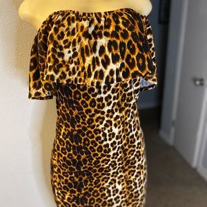 Cheetah print mini dress